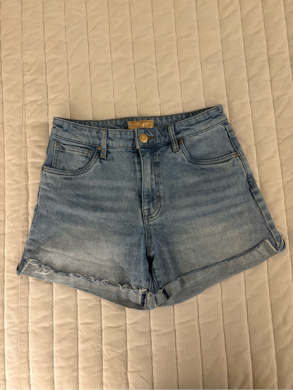Kut from the Kloth Light Blue Rolled Hem Denim Shorts